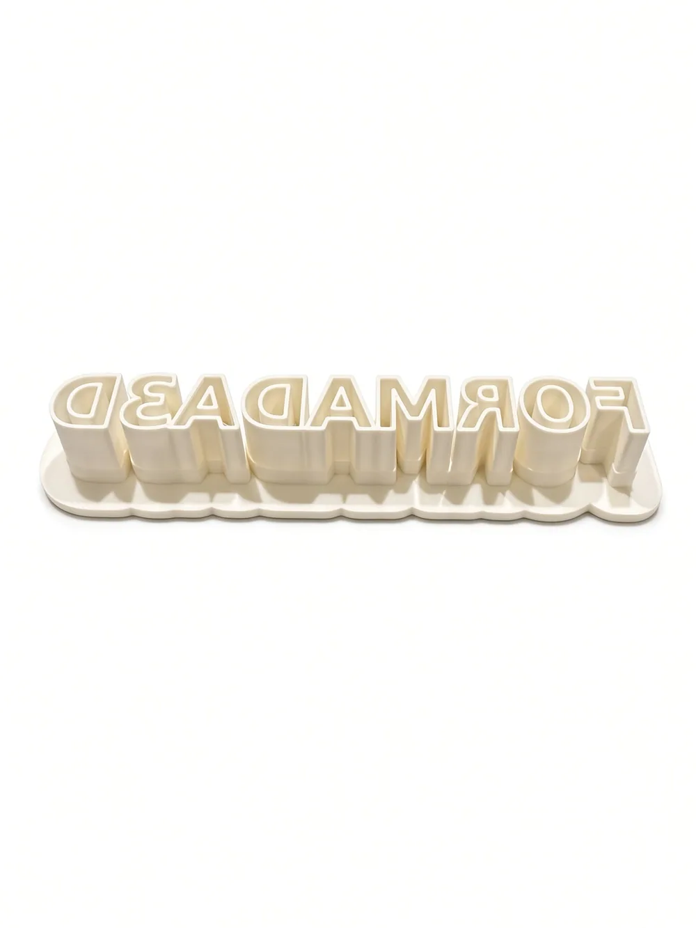 Formada3D word cookie cutter, front