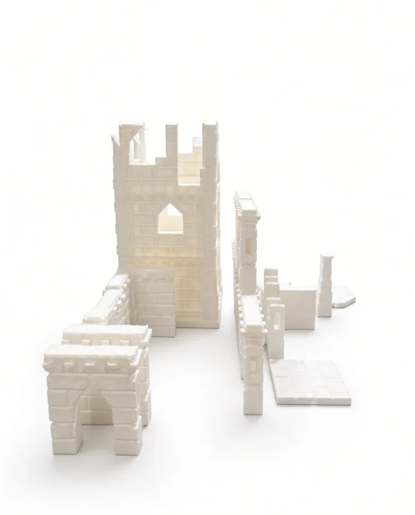 Gothic Ruins test print, white studio