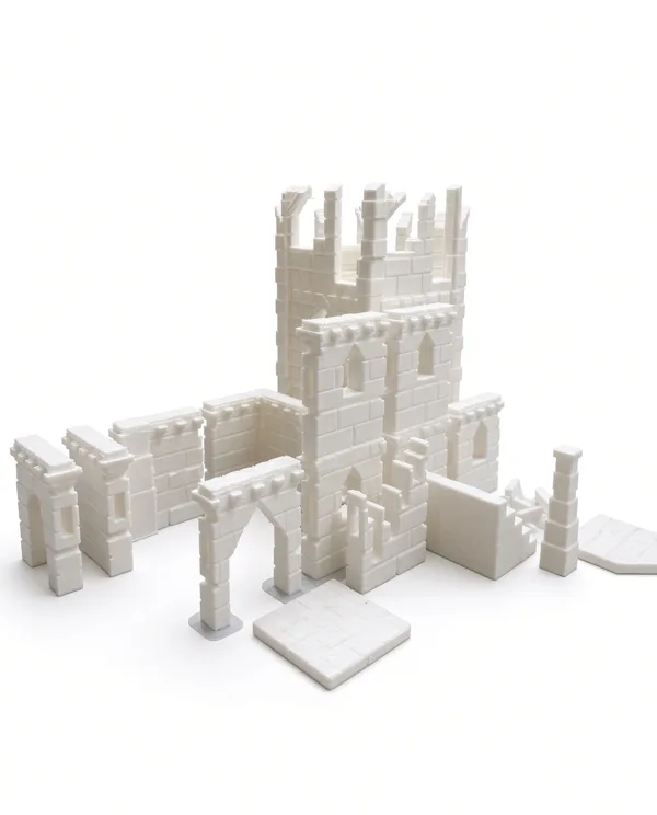 Gothic Ruins test print, arch gate and corner walls